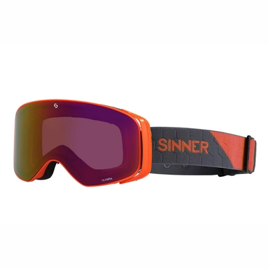 Ski Goggles Sinner Olympia Matte Orange Red Mirror