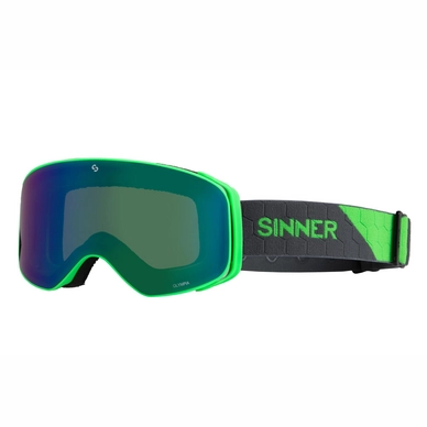 Skibril Sinner Olympia Matte Neon Green Green Mirror