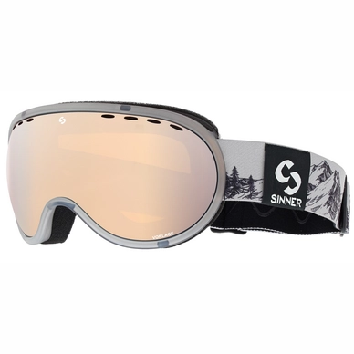 Masque de ski Sinner Vorlage Transparent Grey Double Orange Mirror