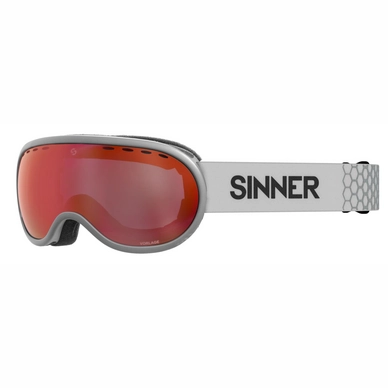 Ski Goggles Sinner Vorlage Matte Light Grey / Full Red Mirror Vent