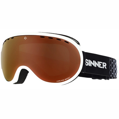 Masque de Ski Sinner Vorlage Matte White Double Orange Sintec