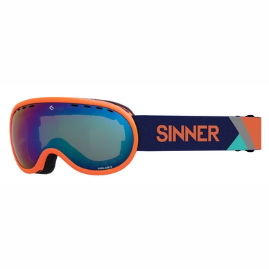 Ski Goggles Sinner Vorlage Matte Orange / Full Blue Mirror Vent