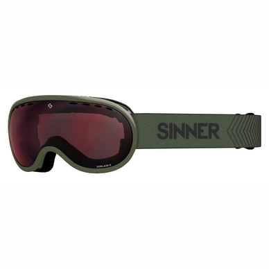 Ski Goggles Sinner Vorlage Matte Moss Green / Full Red Mirror Vent