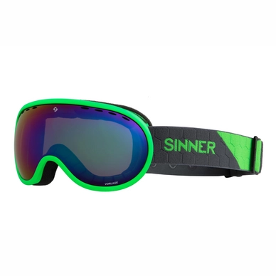 Skibril Sinner Vorlage Matte Neon Green Green Mirror Vent