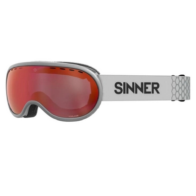 Skibril Sinner Vorlage Matte Light Grey Double Red Sintrast Vent
