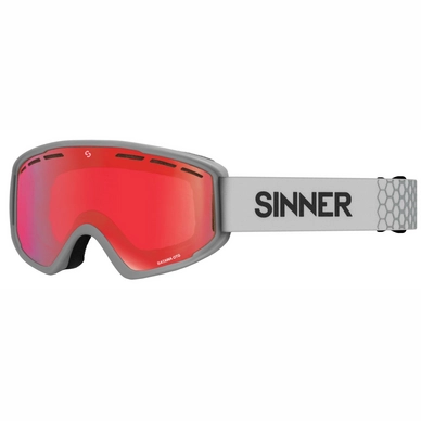 Ski Goggles Sinner Batawa OTG Matte Light Grey / Full Red Mirror Vent