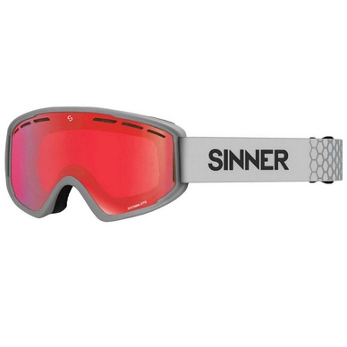 Skibril Sinner Batawa OTG Matte Light Grey Double Red Sintrast Vent
