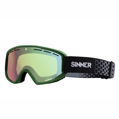 Ski Goggles Sinner Batawa OTG Matte Moss Green Green Mirror Vent