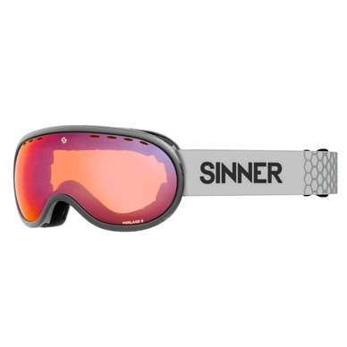 Ski Goggles Sinner Vorlage S Matte Light / Grey Full Red Mirror Vent