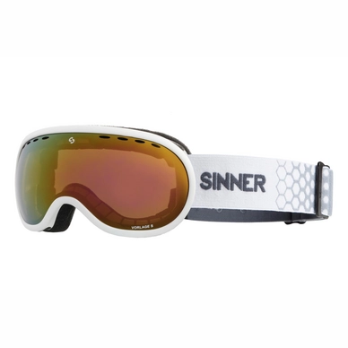 Skibril Sinner Vorlage S Matte White Red Mirror Vent
