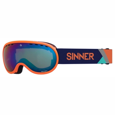 Ski Goggles Sinner Vorlage S Matte Orange / Full Blue Mirror Vent