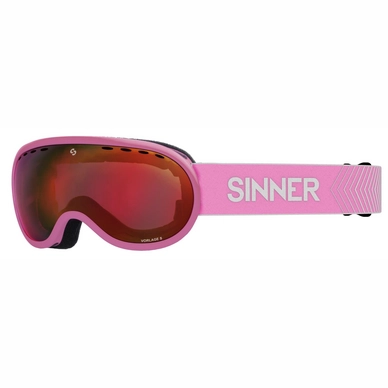 Ski Goggles Sinner Vorlage S Matte Pink / Full Red Mirror Vent