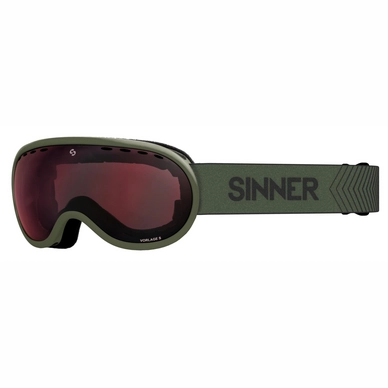 Skibril Sinner Vorlage S Matte Moss Green / Full Red Mirror Vent