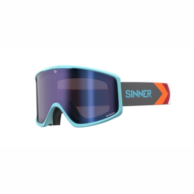 Ski Goggles Sinner Sin Valley Matte Light Blue Blue Mirror + Orange