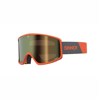 Ski Goggles Sinner Sin Valley Matte Orange Gold Mirror + Orange