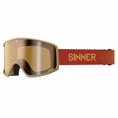 Ski Goggles Sinner Sin Valley S Matte Sand / Gold Mirror + Pink