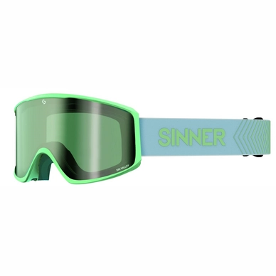 Ski Goggles Sinner Sin Valley S Matte Green / Full Green Mirror + Pink