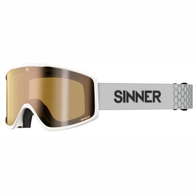 Ski Goggles Sinner Sin Valley S+ Matte White / Gold Mirror + Orange Sintec