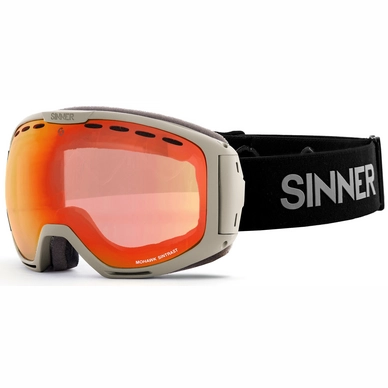 Skibril Sinner Mohawk + Matte Light Grey Double Red Sintrast Vent