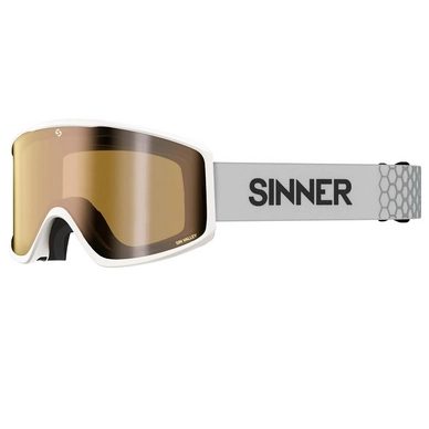 Skibril Sinner Sin Valley Matte White Double Gold Mirror + Double Pink