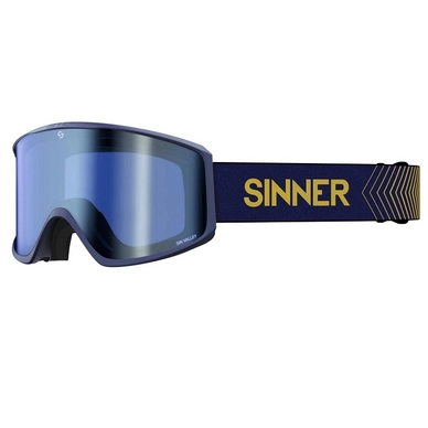 Skibrille Sinner Sin Valley Matte Dark Blue Double Full Blue Mirror + Double Pink