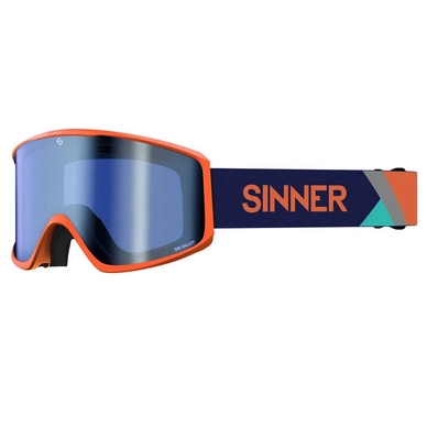 Skibrille Sinner Sin Valley Matte Orange Double Full Blue Mirror + Double Pink