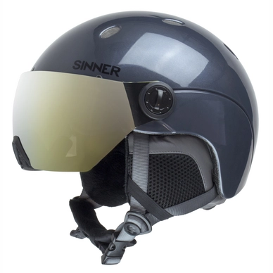 Skihelm Sinner Titan Visor Metallic Dark Grey Gold Mirror