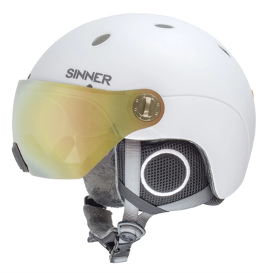 Ski Helmet Sinner Titan Visor Matte White Gold Mirror