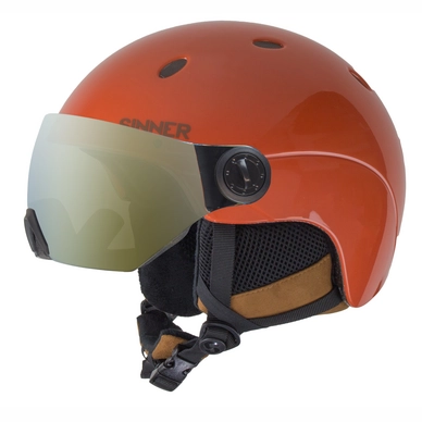 Skihelm Sinner Titan Visor Metallic Sunset Orange Blue Mirror