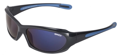 Zonnebril Sinner Mathis Shiny Black-Blue PC Brown Flash Mirror