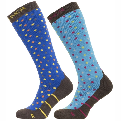 Ski Socks Sinner Ladies Dots Blue (2 Pairs)