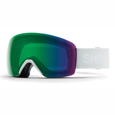 Masque de ski Smith Skyline White Vapor / ChromaPop Everyday Green Mirror Blanc