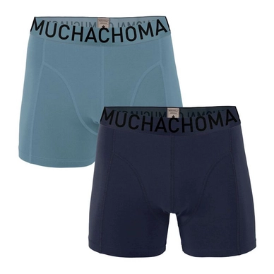 Boxershorts Muchachomalo Boys Solid Dark Blue Light Blue (2-delig)