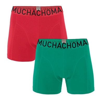 Boxershorts Muchachomalo Men Solid Petrol Red (2-delig)
