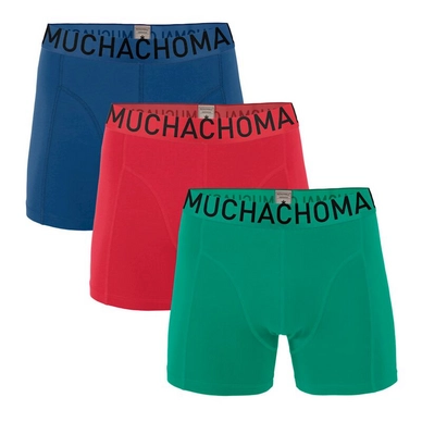 Boxershorts Muchachomalo Solid Petrol Red Blue Herren (3-teilig)