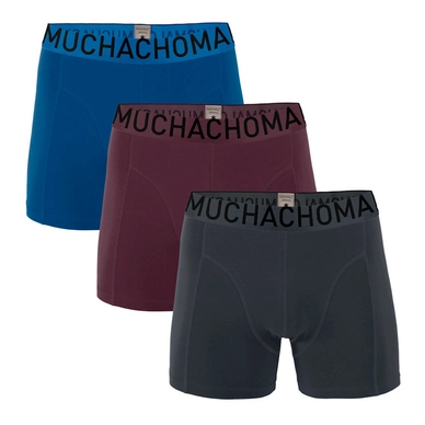 Boxershorts Muchachomalo Men Solid Navy Aubergine Light Blue (3-delig)