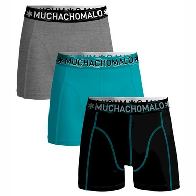 Boxers Muchachomalo Solid Men Black Petrol Grey Melee 3-Pack