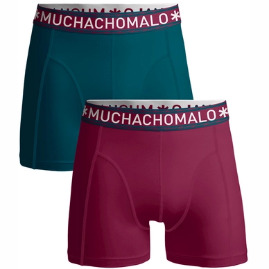 Boxershort Muchachomalo Boys Short Solid Red/Green (2-pack)