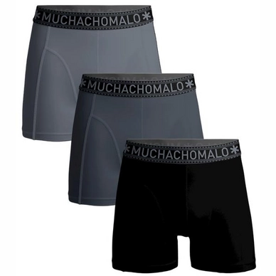 Boxershort Muchachomalo Men Short Solid Black/Grey/Grey (3-Pack)