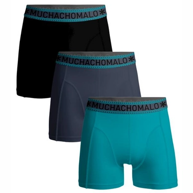 Boxershort Muchachomalo Men Short Solid Blue/Blue/Black (3-Pack)