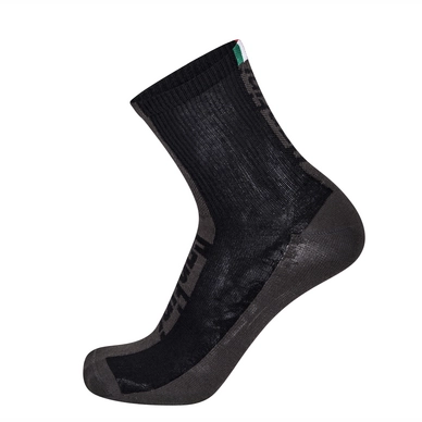 Wielrensokken Santini Flag Coolmax Mid Profile Socks Black