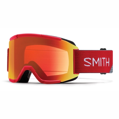 Masque de Ski Smith Squad Fire Split / ChromaPop Everyday Red Mirror