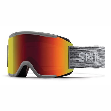 Masque de ski Smith Squad Cloudgrey / Red Sol-X Mirror Gris