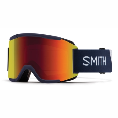 Masque de ski Smith Squad Ink Stratus / Red Sol-X Mirror Bleu