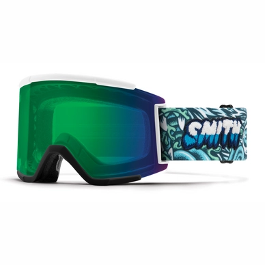 Masque de ski Smith Squad XL Tall Boy / ChromaPop Everyday Green Mirror Blanc