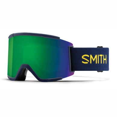 Masque de ski Smith Squad XL Ink Neu Bau / ChromaPop Sun Green Mirror Bleu
