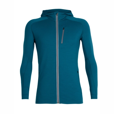 Gilet Icebreaker Men Quantum LS Zip Hood Poseidon Timberwolf