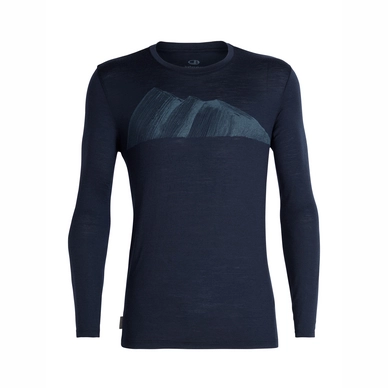 Longsleeve Icebreaker Men Tech Lite Crewe Remarkables Midnight Navy