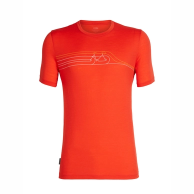 T-Shirt Icebreaker Mens Tech Lite SS Crewe Cadence Pulse Chili Red