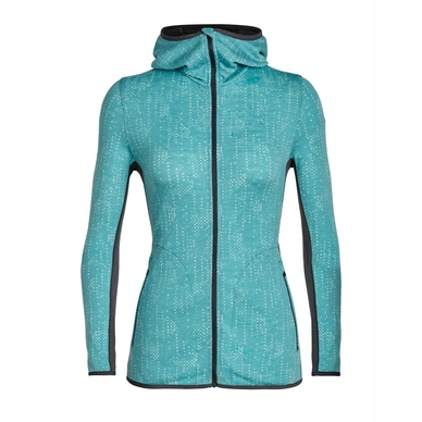 Gilet Icebreaker Women Away LS Zip Hood Showers Ocean Monsoon